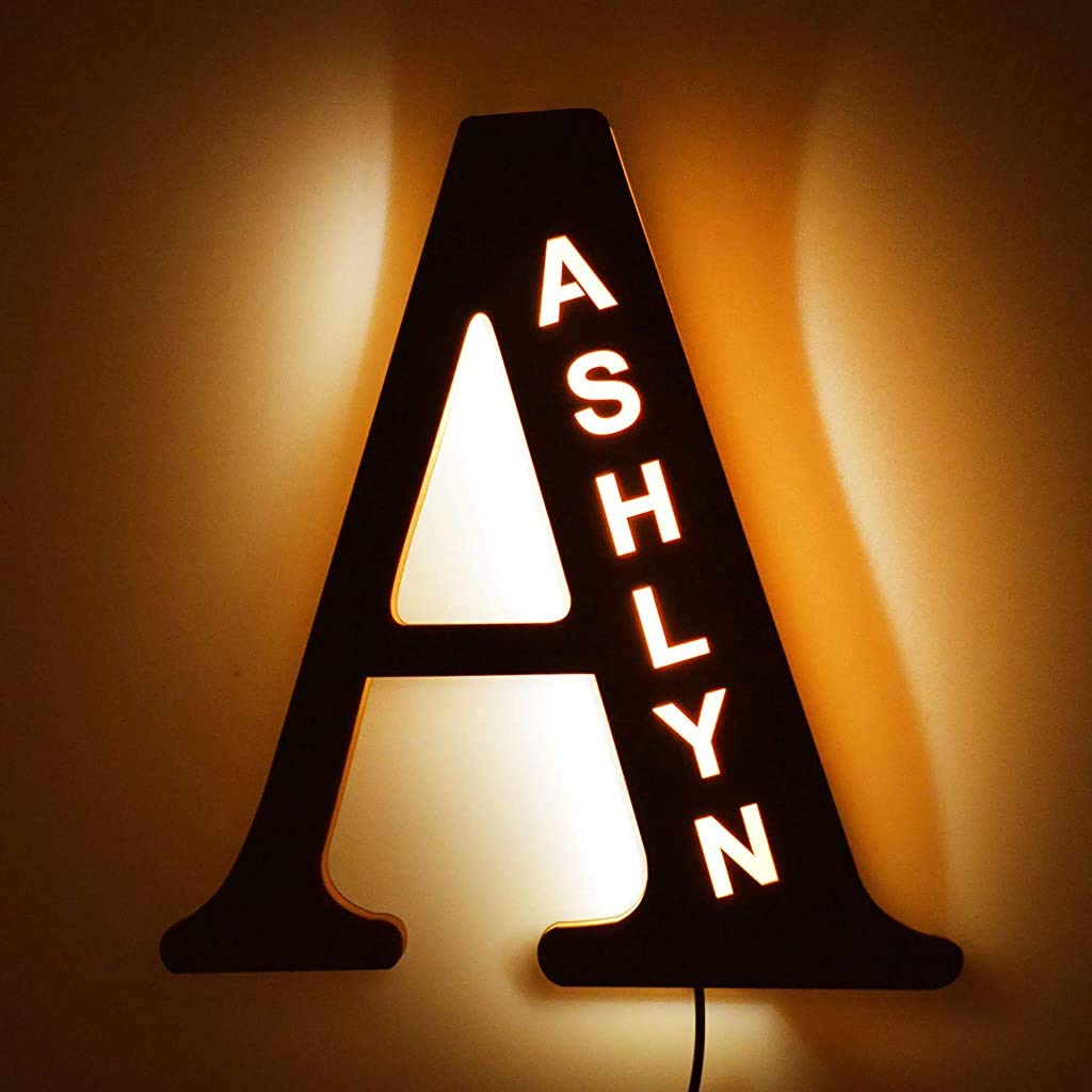 26 English Alphabet LED Wall Light - Battery Powered Luminous Letter Night Lamp for Wedding, Party & Room Decor - Personalized Name Sign for Bedroom, Nursery & Home Lighting