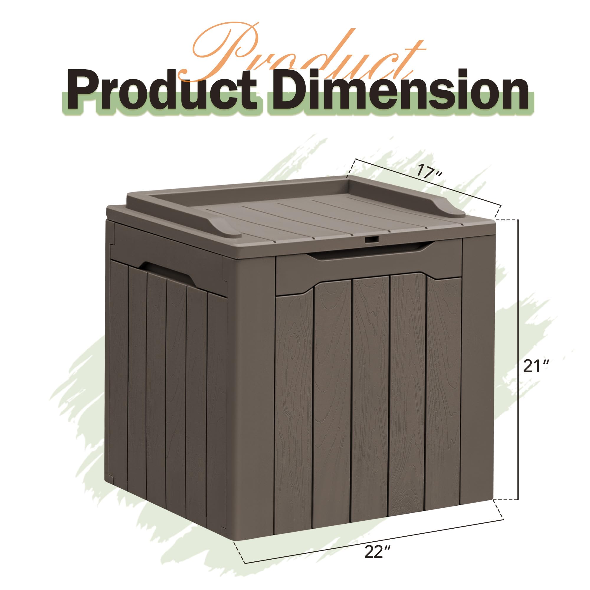 Greesum 31 Gallon All-Weather Outdoor Deck Storage Box - Waterproof Patio Furniture Cover, Package Delivery & Garden Tool Organizer (Brown) - Perfect for Backyard, Deck, Porch & Poolside Storage