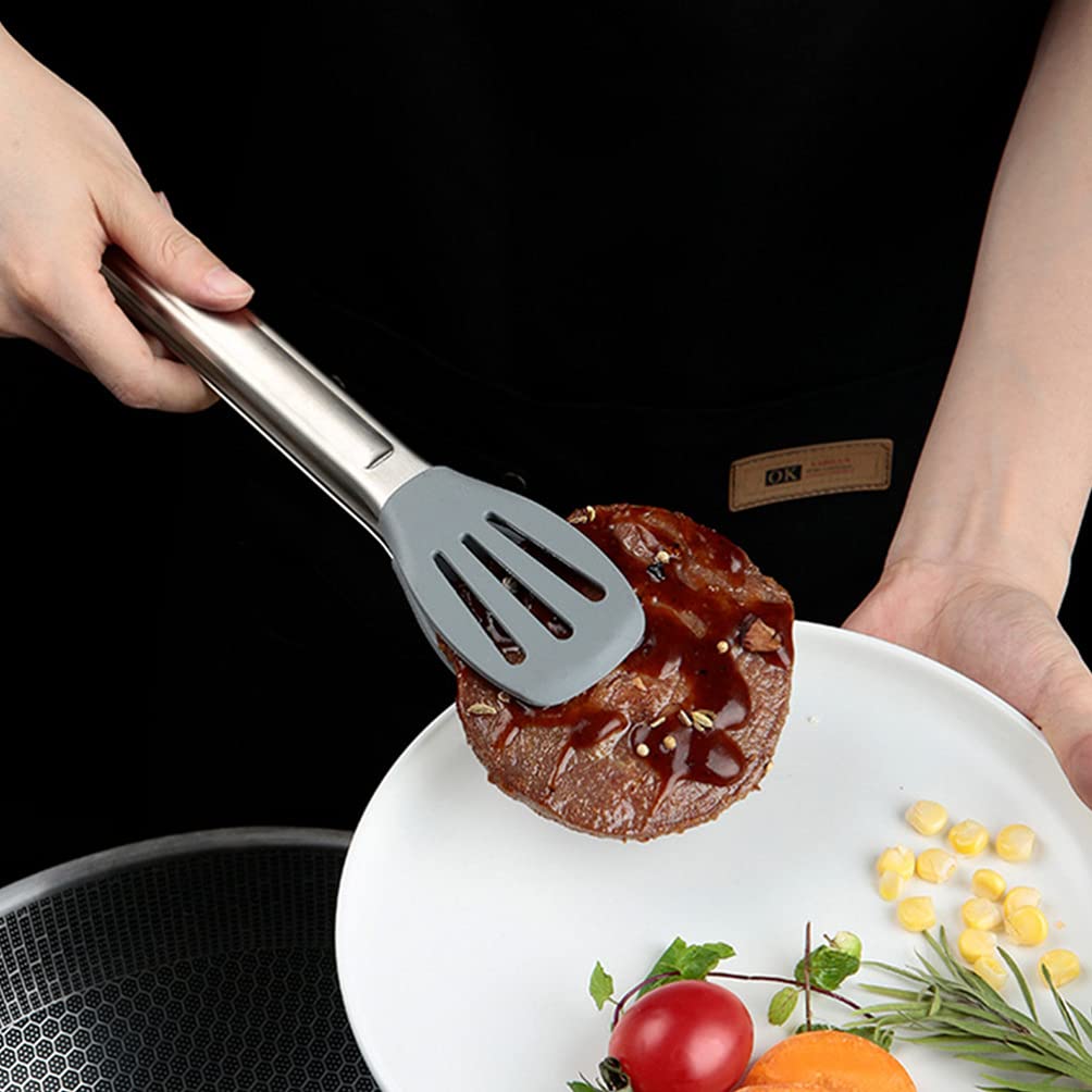 1pc Heat Resistant Food Tongs - Stainless Steel Kitchen Tongs for Cooking, Grilling, Serving Steak, Salad & BBQ - Perfect Kitchen Tool for Restaurants & Home Use
