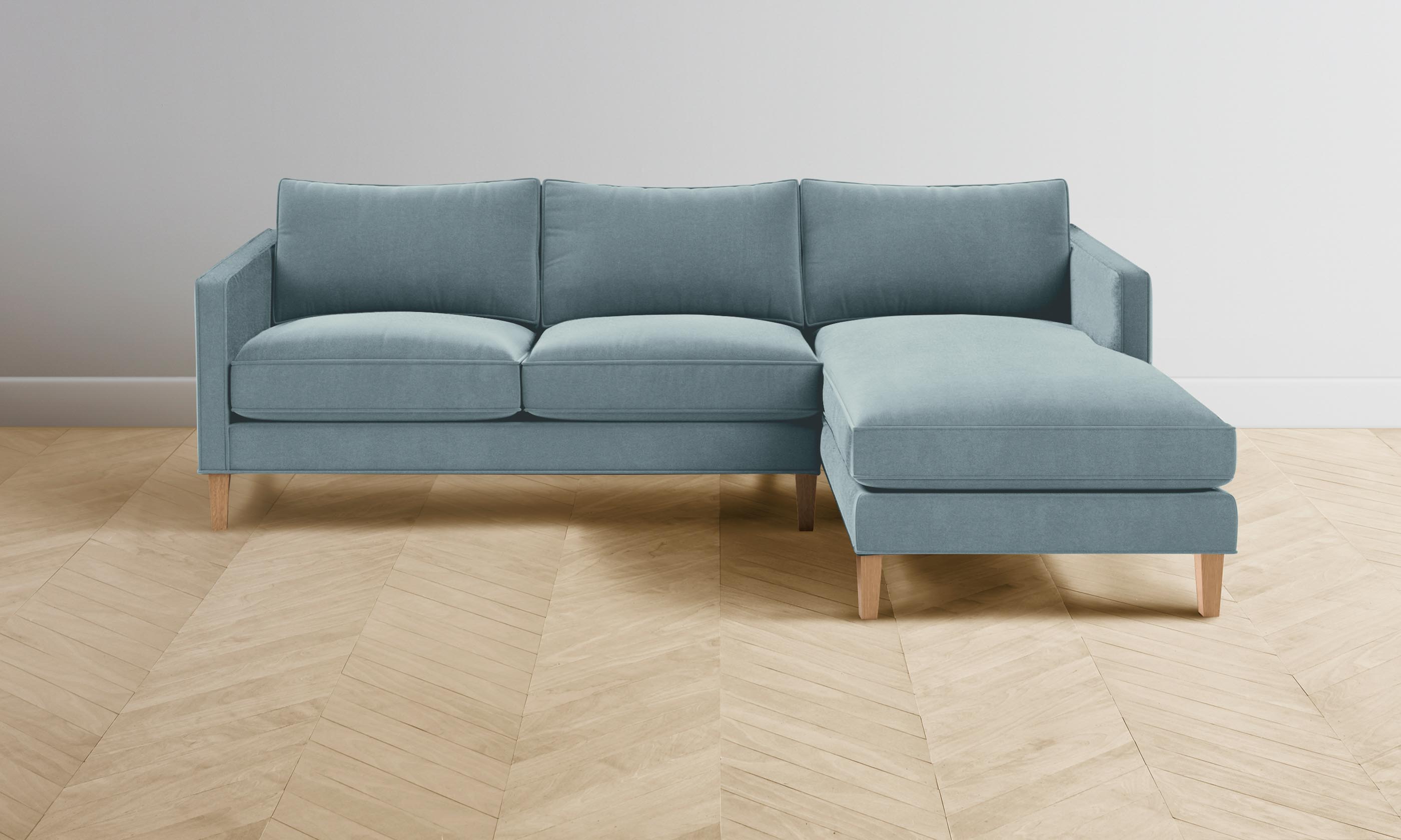 Premium Crosby Sectional Sofa in Luxurious Mohair Fabric - Slate Blue | Perfect for Living Room, Lounge & Family Gatherings