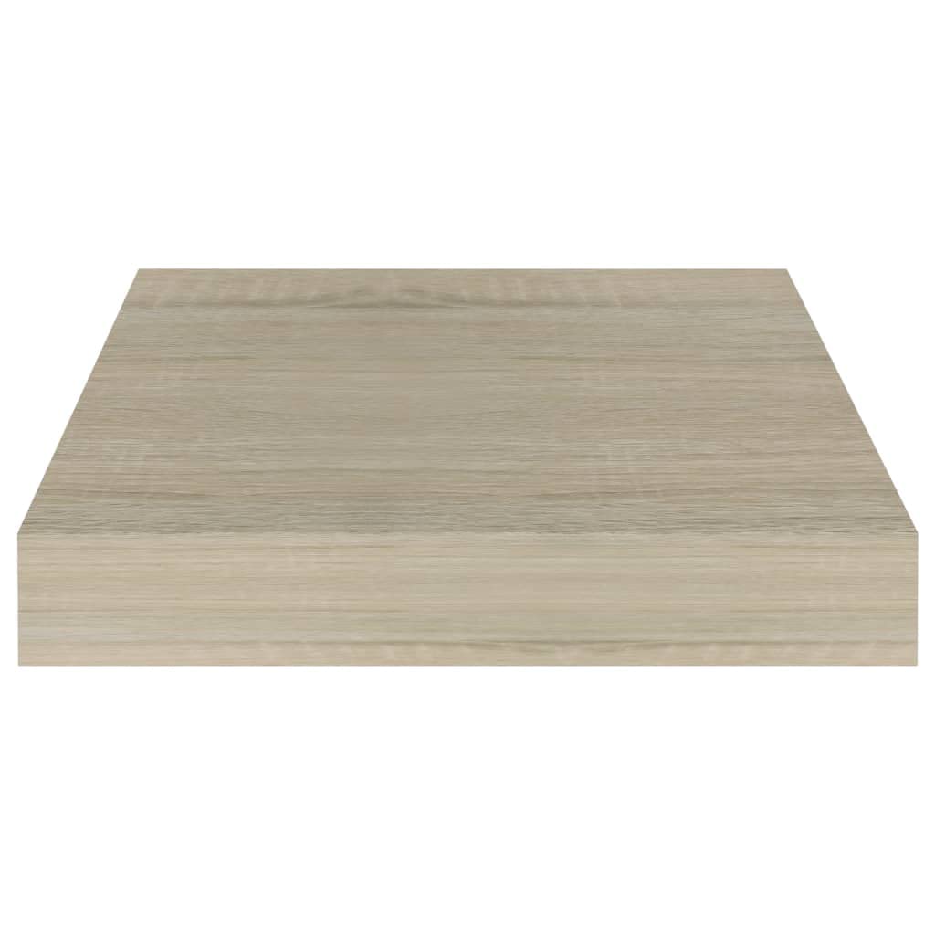 Floating Wall Shelf - Invisible Mounting Oak MDF Display Shelf for Books, Decor & Storage (9.1