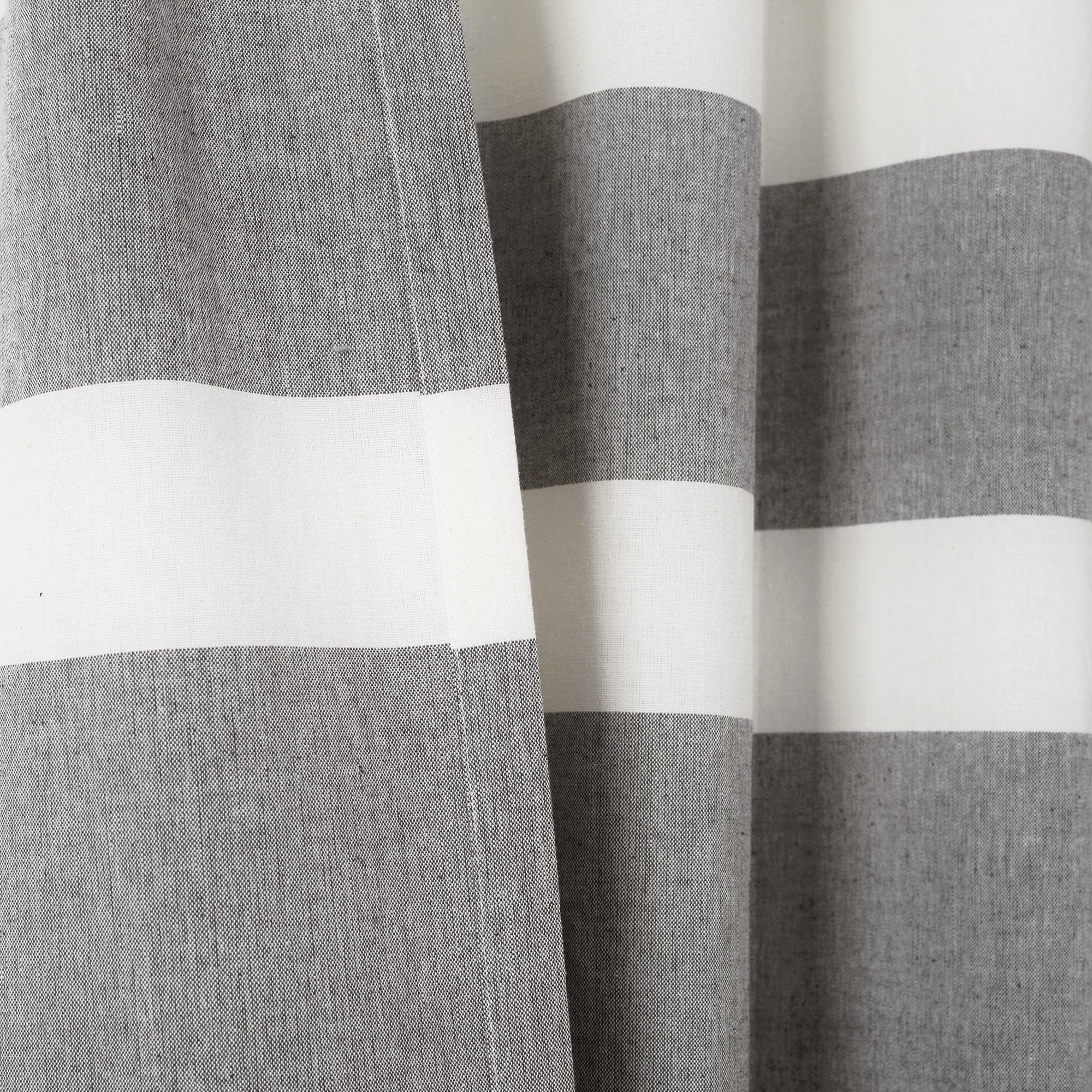 Premium Cape Cod Stripe Yarn-Dyed Cotton Curtain Panel Set - Breathable Window Treatments for Living Room, Bedroom & Coastal Decor