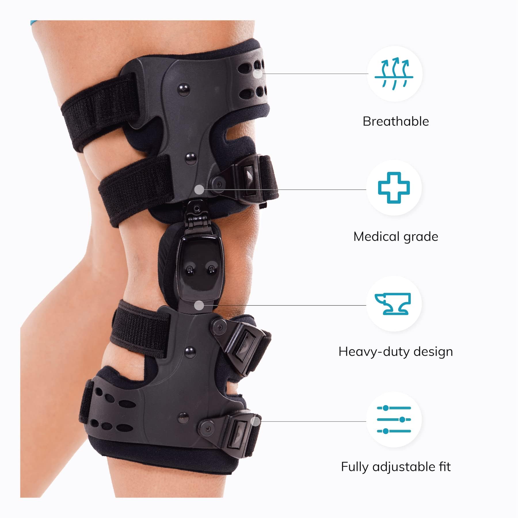 BraceAbility Osteoarthritis Unloader Knee Brace - Best Medial/Lateral Support for Bone-on-Bone Pain Relief, Valgus Unloading & Cartilage Repair (Left) - Ideal for Running, Hiking & Daily Activities
