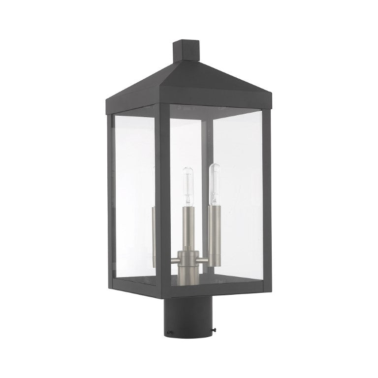 Nyack Outdoor Classics 3 E12 Candelabra Base Light Bulb Socket - Medium Outdoor Post Top Lantern 8.25
