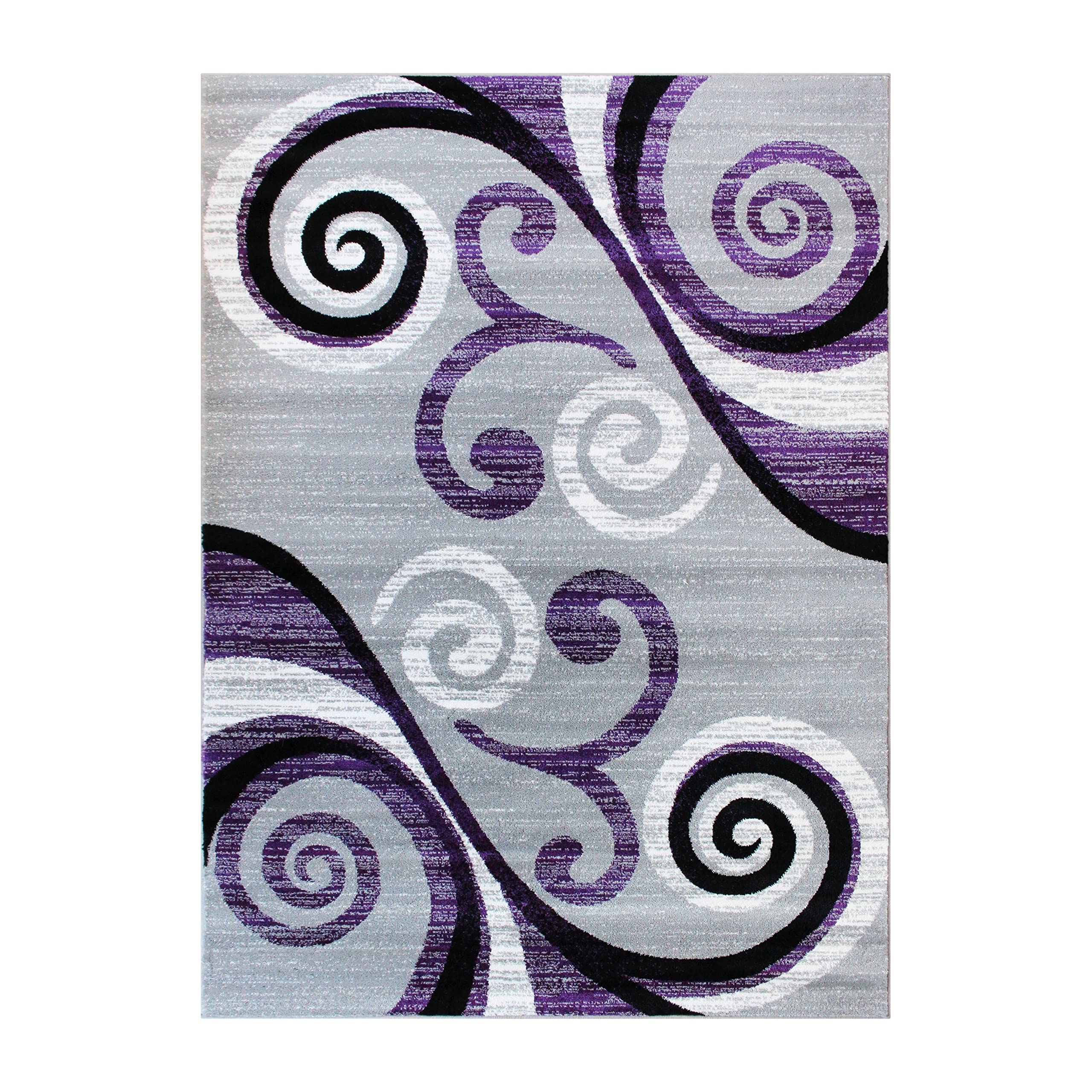 Flash Furniture Valli Collection 5' x 7' High Pile Purple Olefin Area Rug with Jute Backing - Soft Plush Living Room Carpet, Bedroom Decor, Entryway Runner - Perfect for Home, Office & Dorm Room Decor