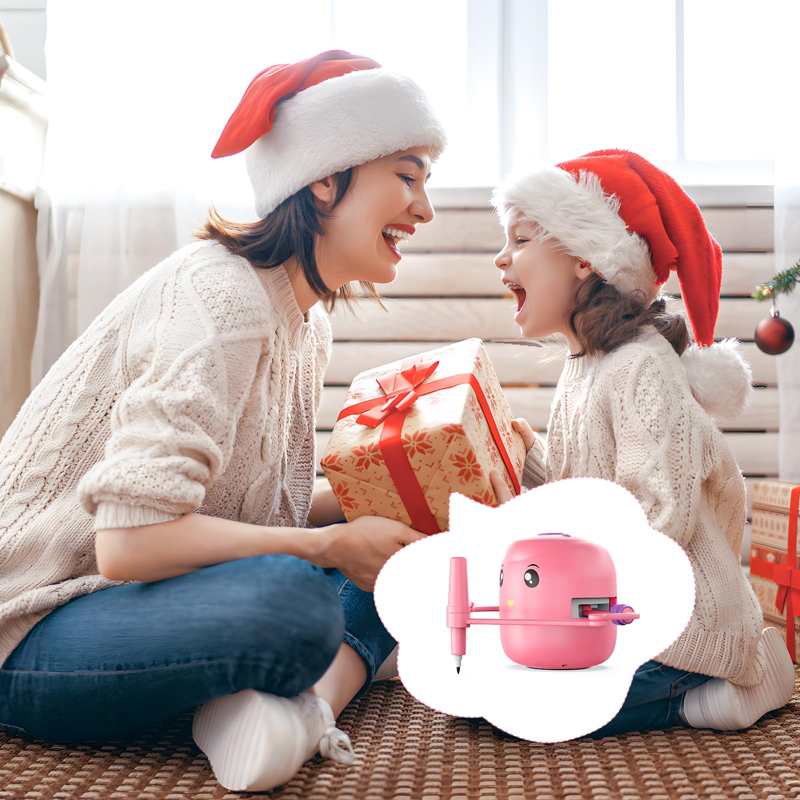 Interactive Educational Drawing Robot for Kids Ages 5+ | Montessori Learning Toy with 100 Word Cards & Voice Interaction | STEM Gift for Boys & Girls | Perfect for Homeschooling, Classroom & Birthday Gifts (Pink)