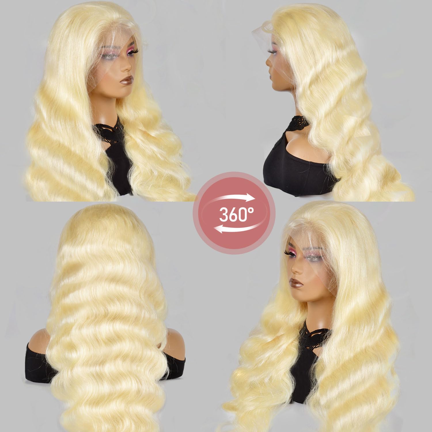 26 Inch 613 Blonde 360 Lace Front Wig Human Hair - 200% Density Body Wave Full Lace Wig with Pre Plucked Hairline & Bleached Knots | Perfect for Cosplay, Daily Wear & Special Occasions