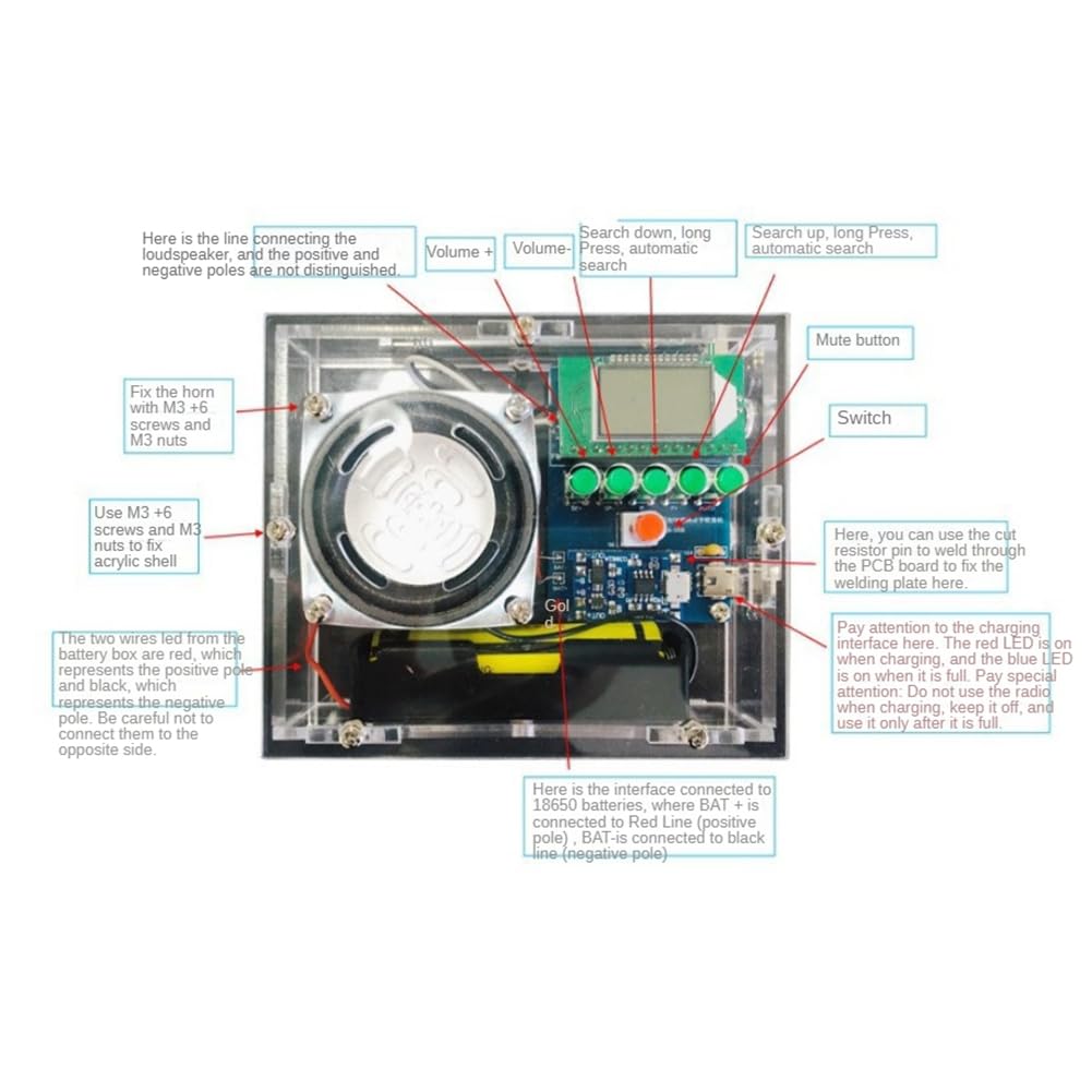 DIY FM Radio Receiver Electronic Welding Kit with LCD Display - Soldering Practice & Self Assembly Project for Beginners (Ideal for STEM Education, Hobbyists & Electronics Enthusiasts)