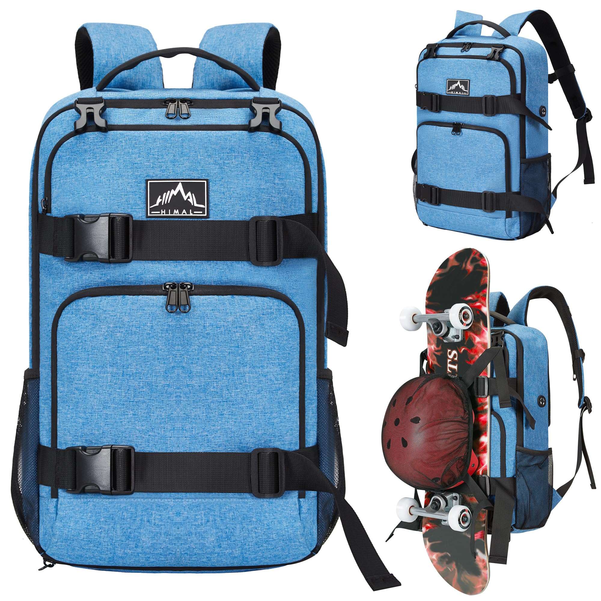 Skateboard Backpack for Men & Women - Durable Sports Backpack with Laptop Compartment - Perfect for Skateboarding, Cycling & Outdoor Adventures