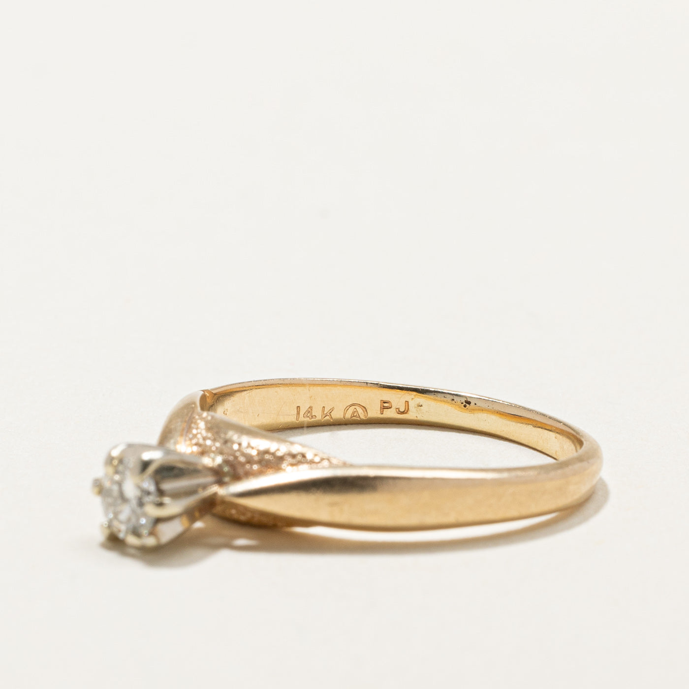 Solitaire Diamond Reverse Tapered Ring 0.17ct Size 6 - Elegant Wedding Band, Anniversary Gift for Her, Perfect for Engagement & Special Occasions