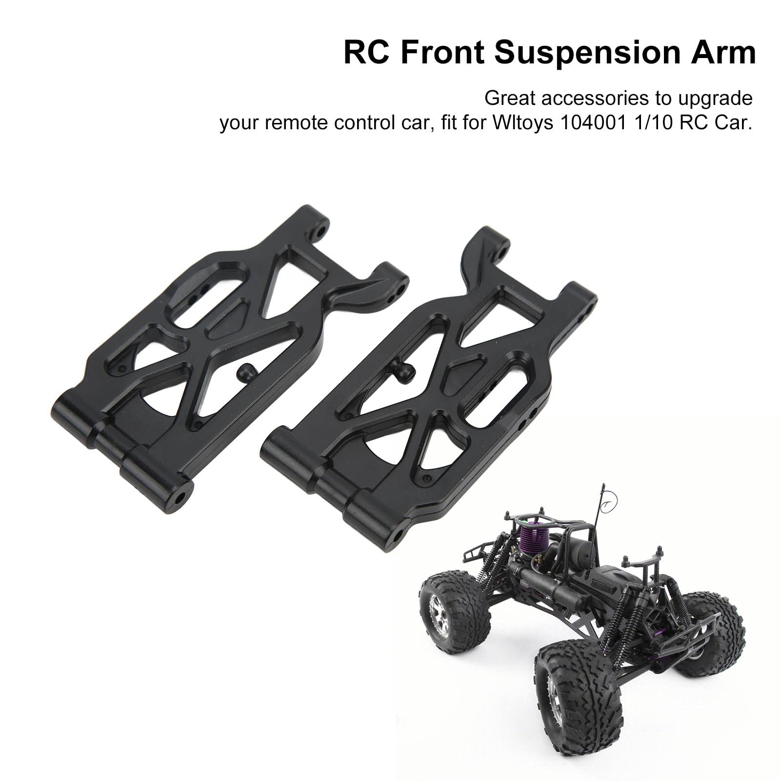 Durable Plastic Front Suspension Arms for Wltoys 104001 1/10 RC Car - 1 Pair Wear-Resistant RC Vehicle Replacement Parts - Perfect for Off-Road Racing & RC Car Upgrades