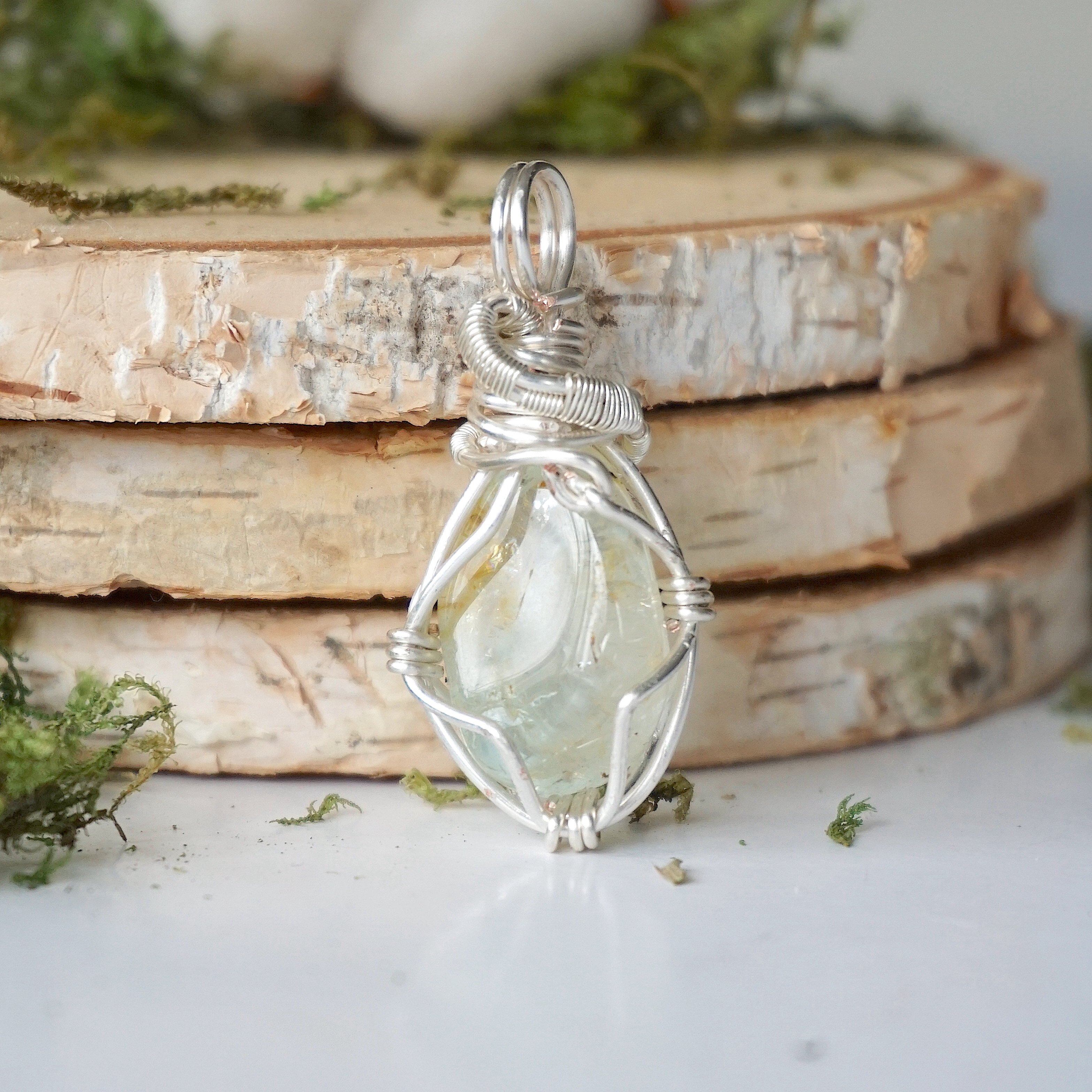 Natural Raw Topaz Gemstone Sterling Silver Plated Pendant Necklace for Women - Perfect for Gifts, Weddings & Everyday Elegance