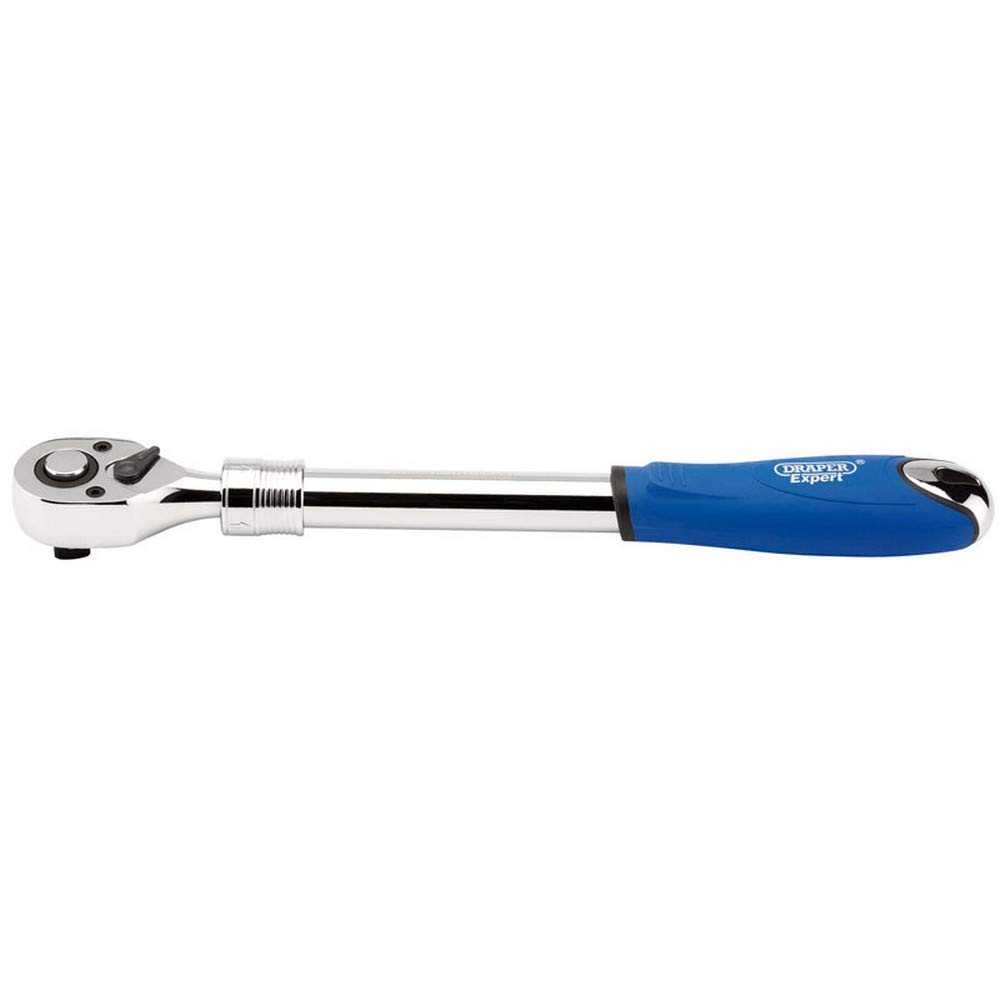 Draper 26800 1/2-Inch Square Drive 72-Tooth Extending Reversible Ratchet Wrench - Heavy Duty Mechanics Tool for Automotive Repair & DIY Projects
