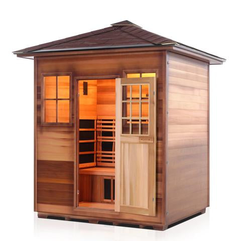 Enlighten Sauna Sierra 4-Person Full Spectrum Infrared Sauna for Indoor & Outdoor Use - Perfect for Home Spa, Relaxation & Detox Therapy