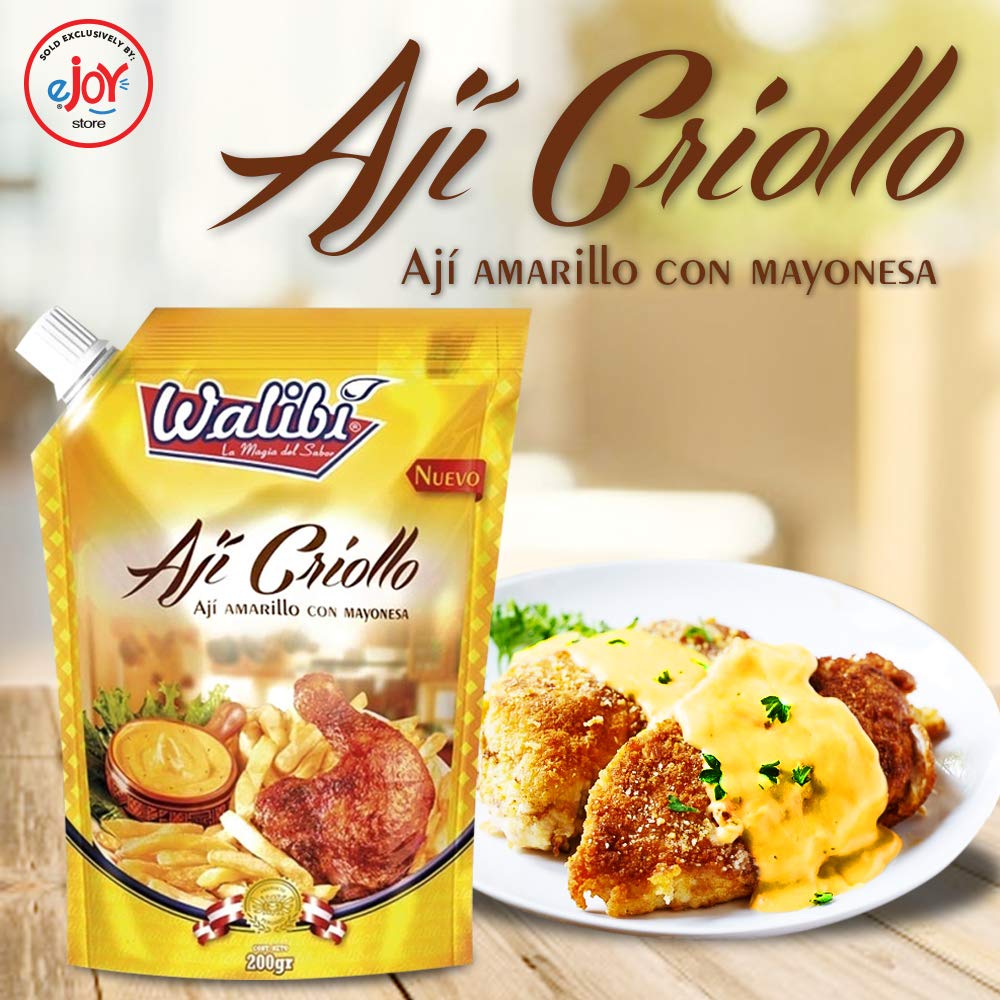 Hot Yellow Peruvian Pepper Sauce - Walibi eJoyStore Aji Criollo 200g | Spicy Condiment for Tacos, Grilled Meats & Peruvian Dishes
