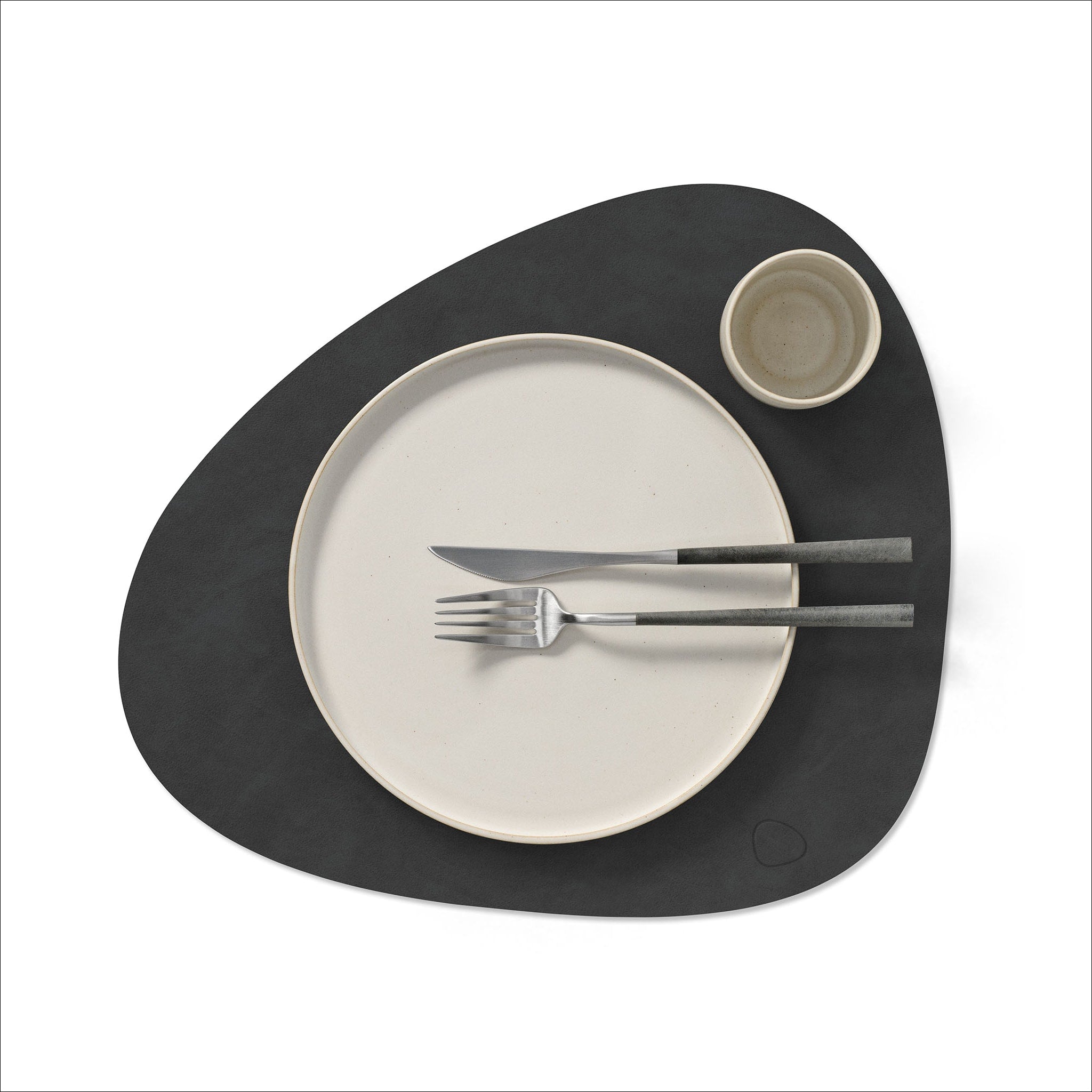 LIND DNA Nupo Curve Table Placemat Large - Black Non-Slip Dining Table Mat for Formal & Casual Settings