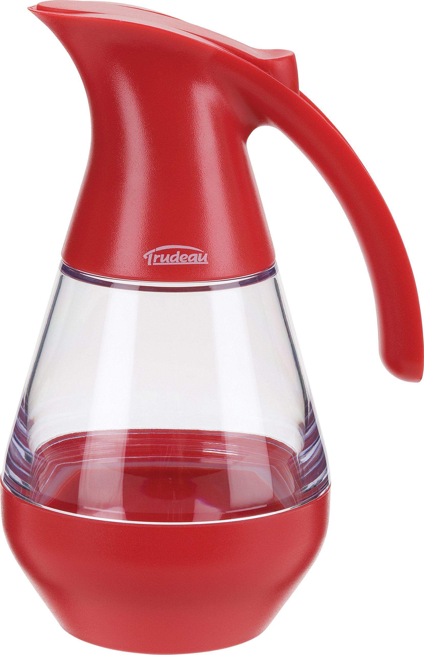 Premium Trudeau Maison Glass Syrup Dispenser with Stainless Steel Spout - Elegant Red for Pancakes, Waffles & Desserts - Perfect for Breakfast, Brunch & Coffee Shops