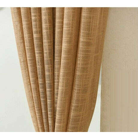 Rémy Linen Semi Sheer Curtains - Light Brown Window Drapes for Living Room & Bedroom | Light Filtering, Privacy & UV Protection