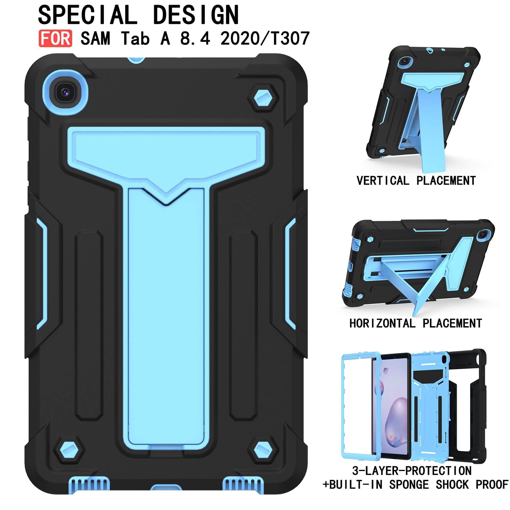 Samsung Galaxy Tab A 8.4 T307 (2020 Model) Shockproof Rugged Protective Case - Heavy Duty Armor Cover for Outdoor Work, Construction Sites & Extreme Environments