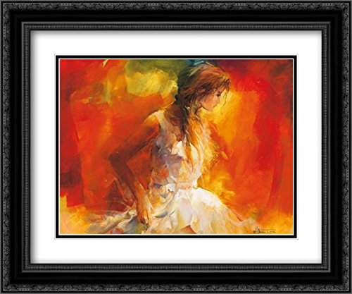 Willem Haenraets Young Girl I - 17x15 Black Ornate Framed Double Matted Museum Art Print | Wall Decor for Living Room, Bedroom & Office