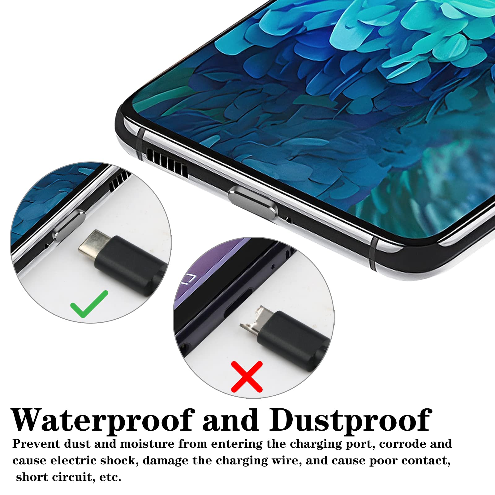 Premium USB C Dust Plug Covers - 4 Durable Aluminum & 6 Soft Silicone Port Protectors for iPhone 15/16 Pro Max, iPad 10/Air 5/Mini 6/Pro, Samsung & Google Devices - Perfect for Travel, Office & Daily Use to Prevent Dust & Damage