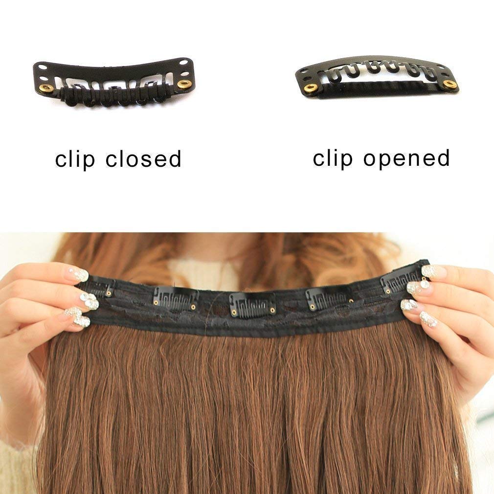 Flushia 24 Inch Straight Brown Clip-in Hair Extensions - 1 Piece High Temperature Synthetic Fiber Long Straight Hair Extensions for Daily Styling & Special Occasions