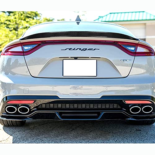 VT-Style Carbon Fiber Rear Trunk Spoiler Wing for 2018-2021 Kia Stinger | High Performance Duckbill Tail Lid (52x4x14) | Enhances Aerodynamics & Sporty Look for Street Racing & Car Shows