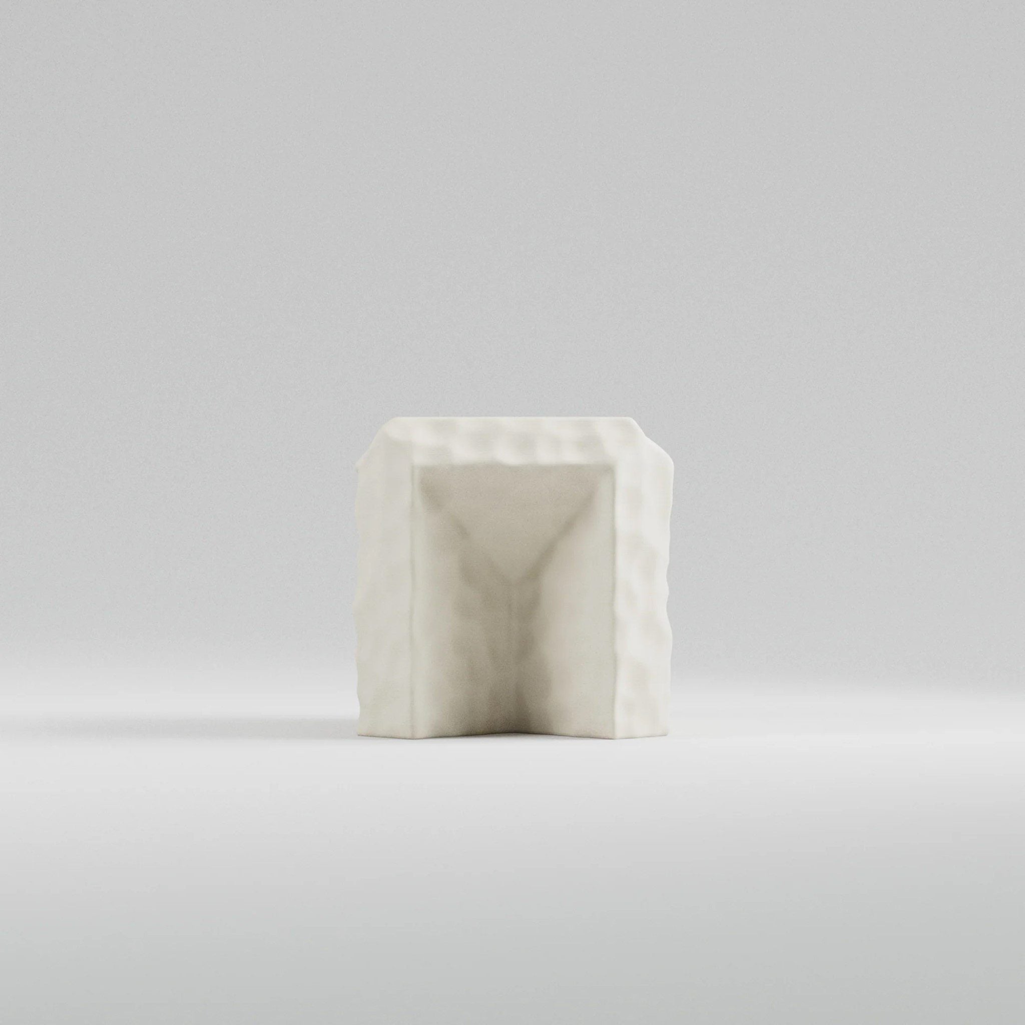 SPECIAL STUDIO Monolithic Side Table - Eggshell Matte Finish, Modern Minimalist End Table for Living Room, Bedroom, or Office Decor