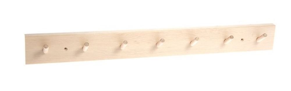 Birch Wood Wall Rack with 7 Hooks - Rustic Entryway Organizer for Coats, Hats & Keys | Perfect for Hallway, Mudroom & Bedroom Storage