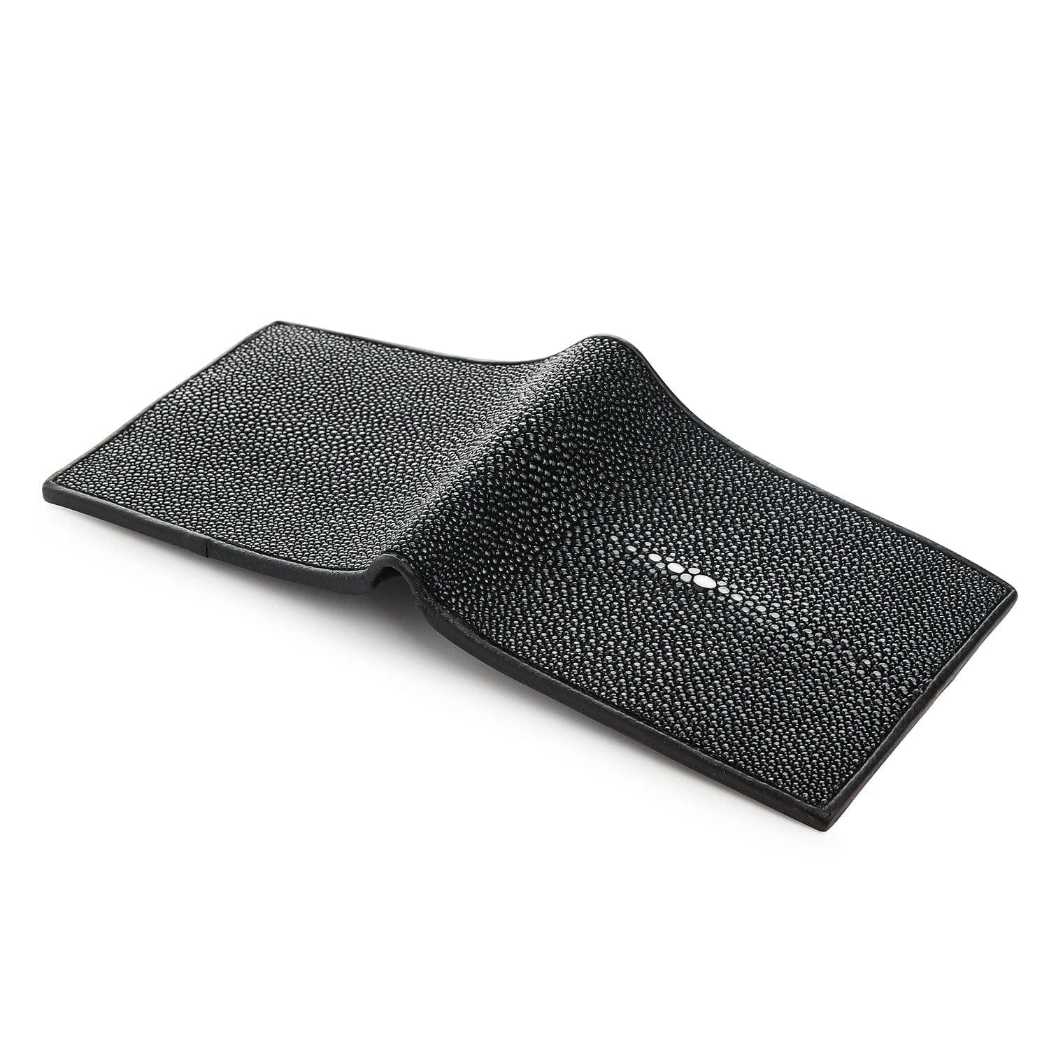 Premium Black Stingray Leather Wallet for Men - Slim RFID Blocking Bifold Wallet with Money Clip - Perfect for Business, Travel & Everyday Carry