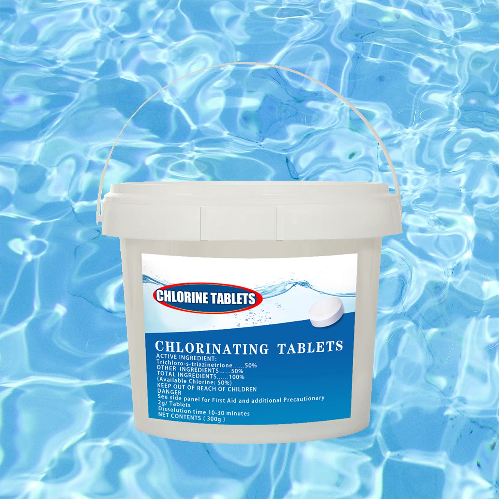 Small Pool Chlorine Tablets - 300pcs Chlorinating Tabs for Above Ground Pools, Spa & Hot Tub Maintenance | Keep Your Swimming Pool Clean & Safe All Season