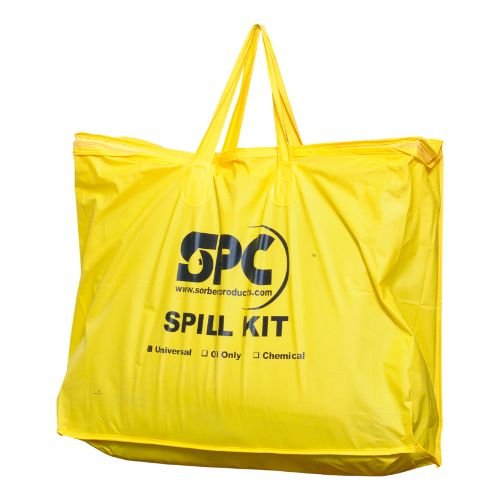 Brady SPC SKO-PP Oil Only Portable Spill Kit - 10 Absorbent Pads, 2 Socks, Disposal Bag, Gloves & Instructions | Emergency Oil Spill Cleanup for Garages, Workshops & Industrial Sites