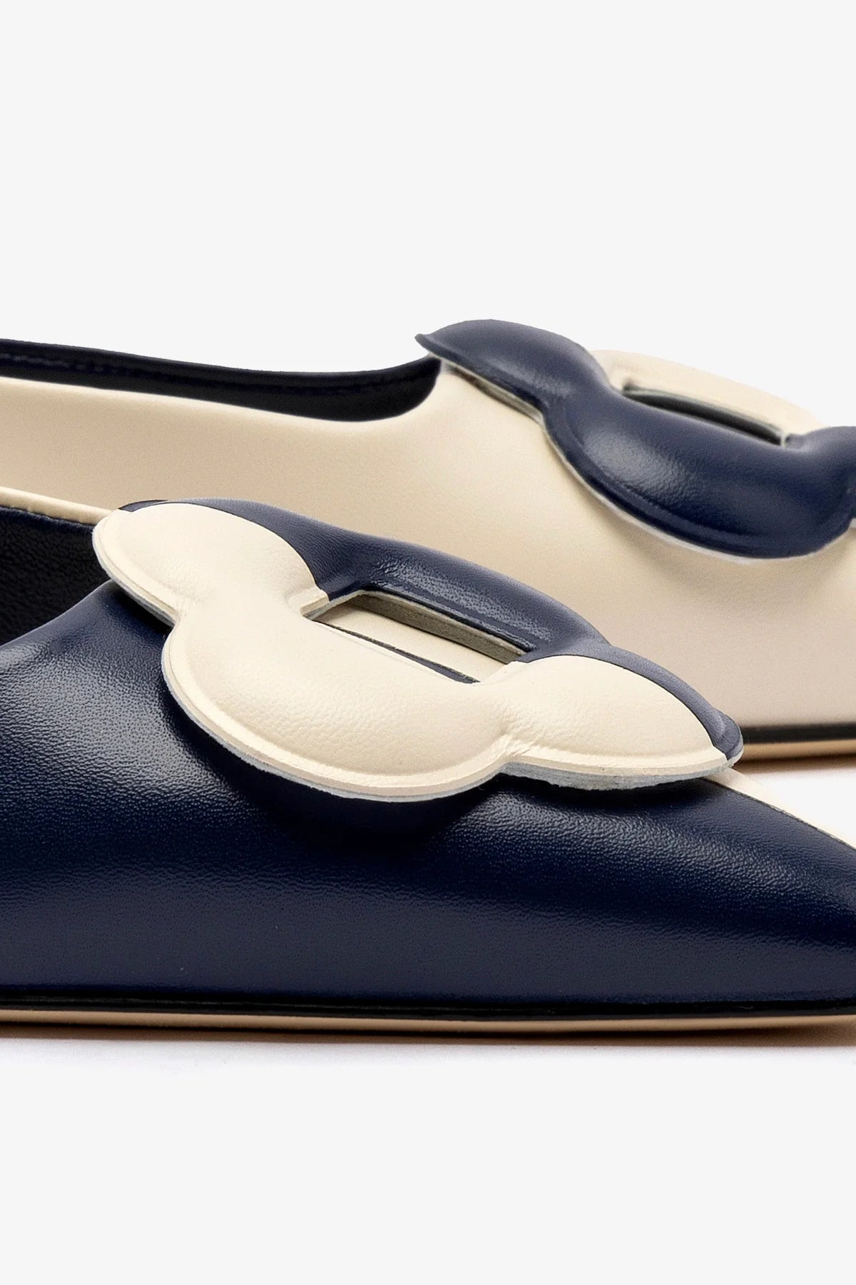 Premium Flora Pump in Navy & Ivory Leather - Elegant Women's Dress Shoes for Weddings, Parties & Office Wear