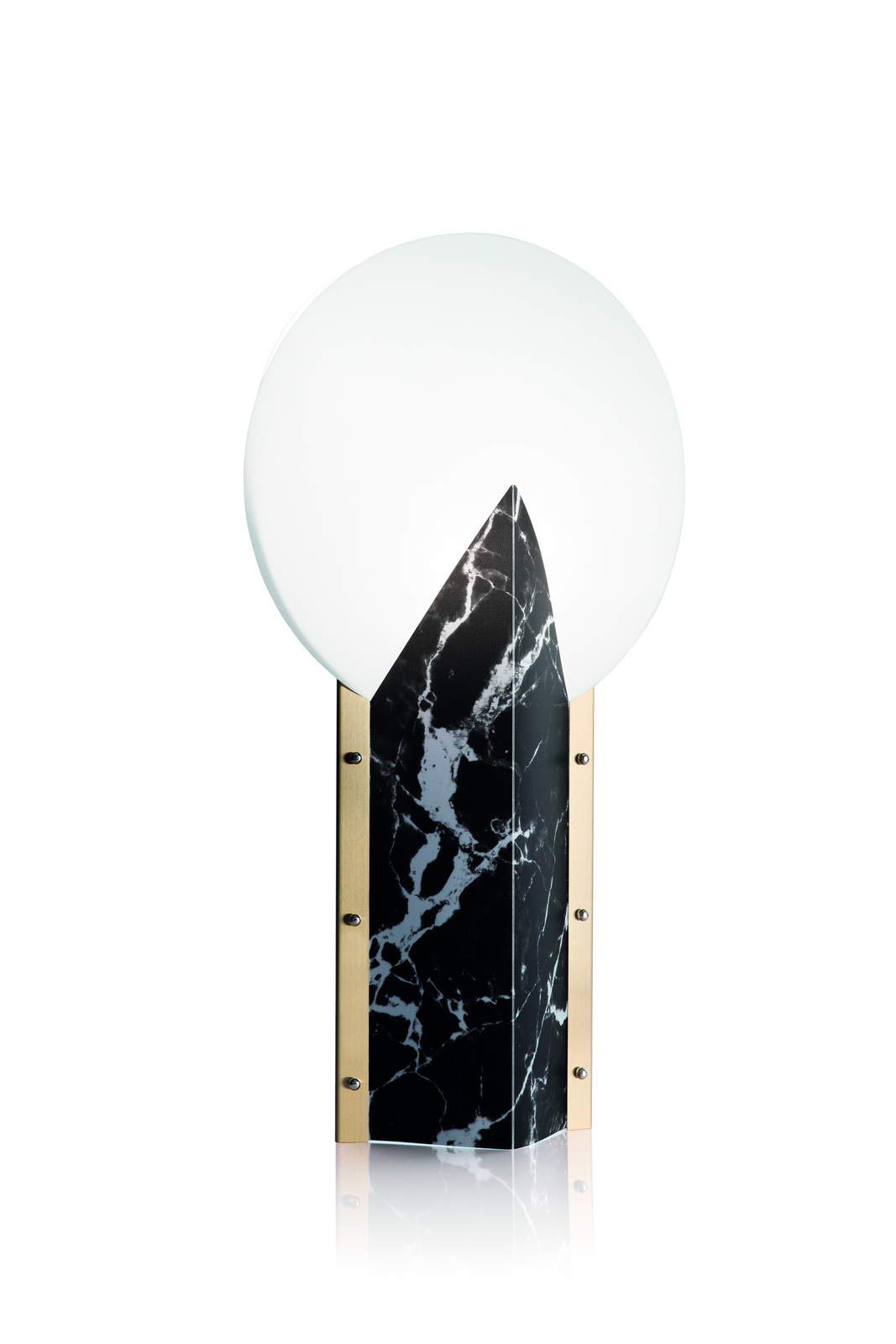 Black Table Lamp with Moon Design - Modern Nightstand Lighting for Bedroom, Living Room & Office