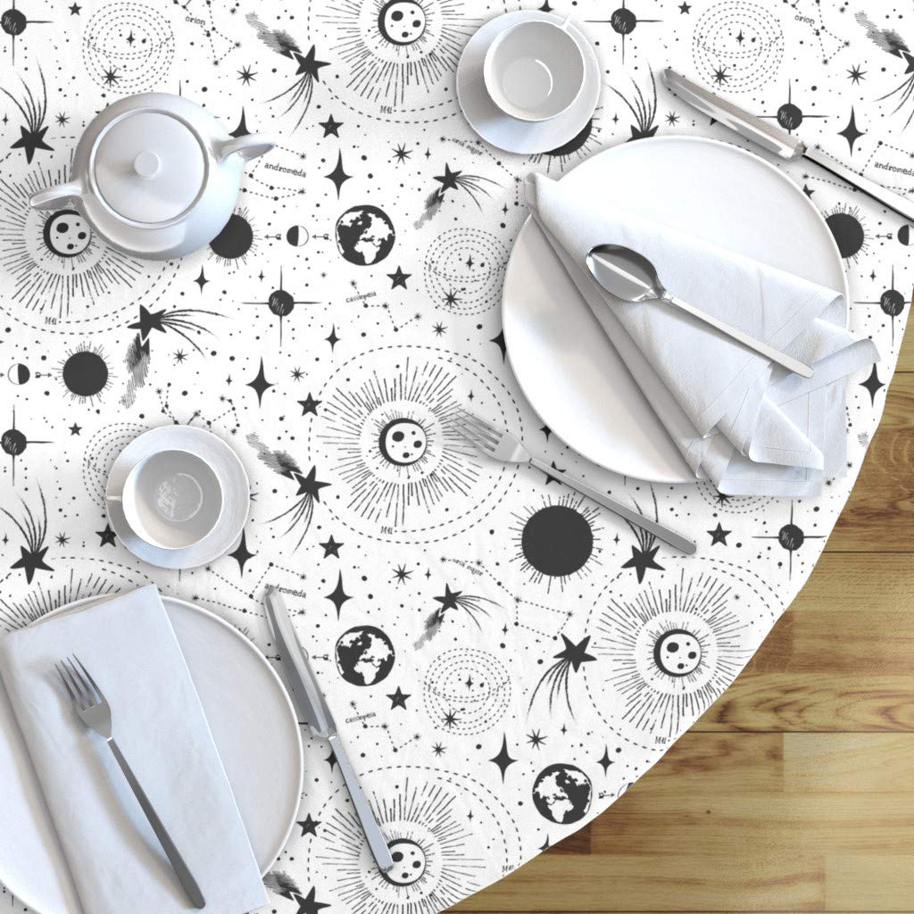 Solar System Print Cotton Sateen Tablecloth - 90