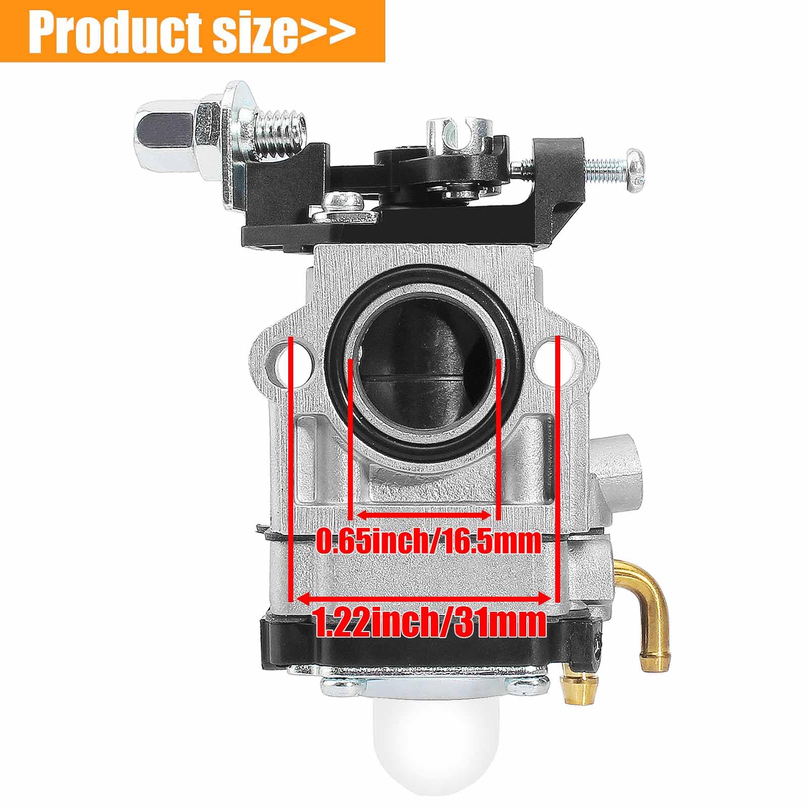 High-Performance Carburetor for 33cc-52cc 2-Stroke Engines - Compatible with Dirt Bikes, Mini Pocket Rockets, Kids Bikes, Scooters, Quads, Choppers, Mopeds, Go Karts & Motorcycles (Fits Earthquake, BladeZ, Moby, Cateye, Echo, Electra) - Ideal for Off-Road Racing, Commuting & Youth Riding Adventures