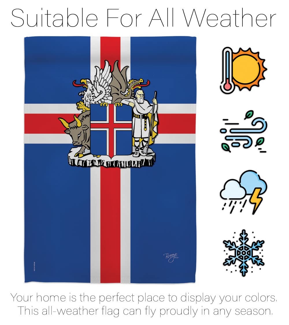 Iceland Nationality House Flag Set 28x40