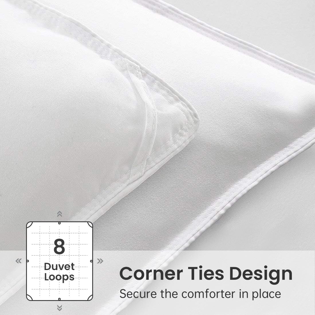 EASELAND Queen Size Soft Quilted Down Alternative Comforter - All Season Hypoallergenic Reversible Duvet Insert with Corner Ties, Warm Fluffy Bedding (White, 88x88 Inches) for Cozy Home, Hotel, or Guest Room Use