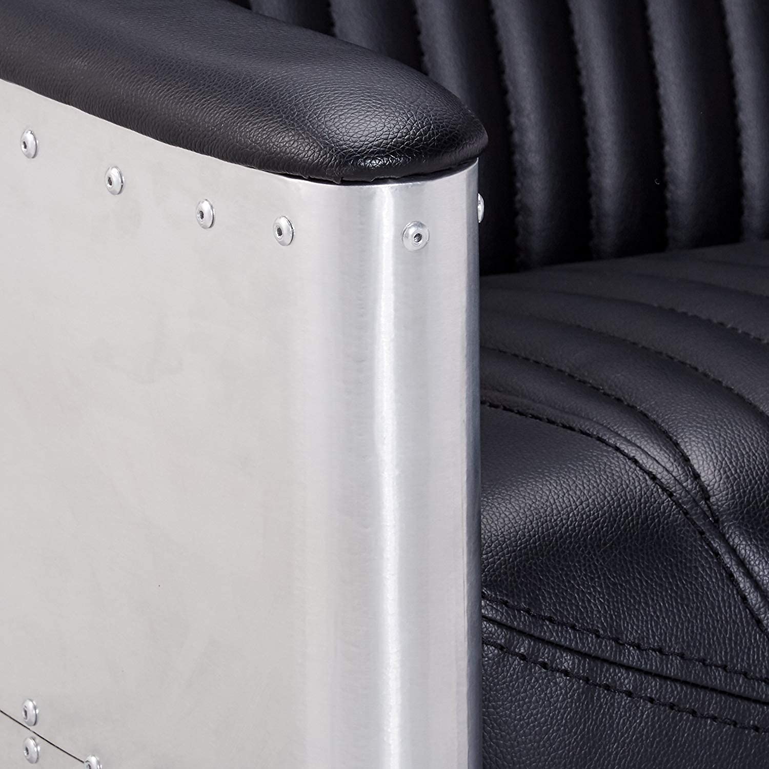 NauticalMart Black Visibility Lounge Chair - Comfortable Living Room Furniture for Relaxing, Reading & Watching TV
