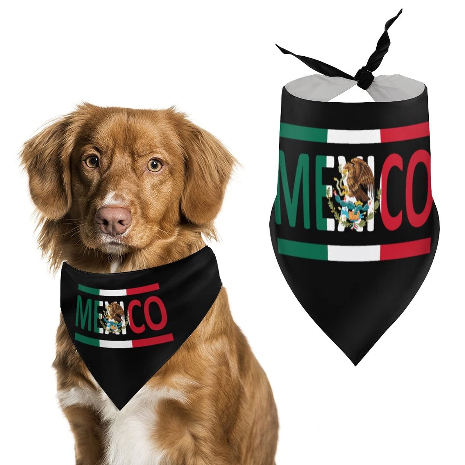 Mexican Flag Triangle Pet Bandana - Adjustable Dog Scarf & Kerchief for Large, Medium, Small Dogs, Puppies & Cats - Perfect for Cinco de Mayo, Independence Day & Pet Parties