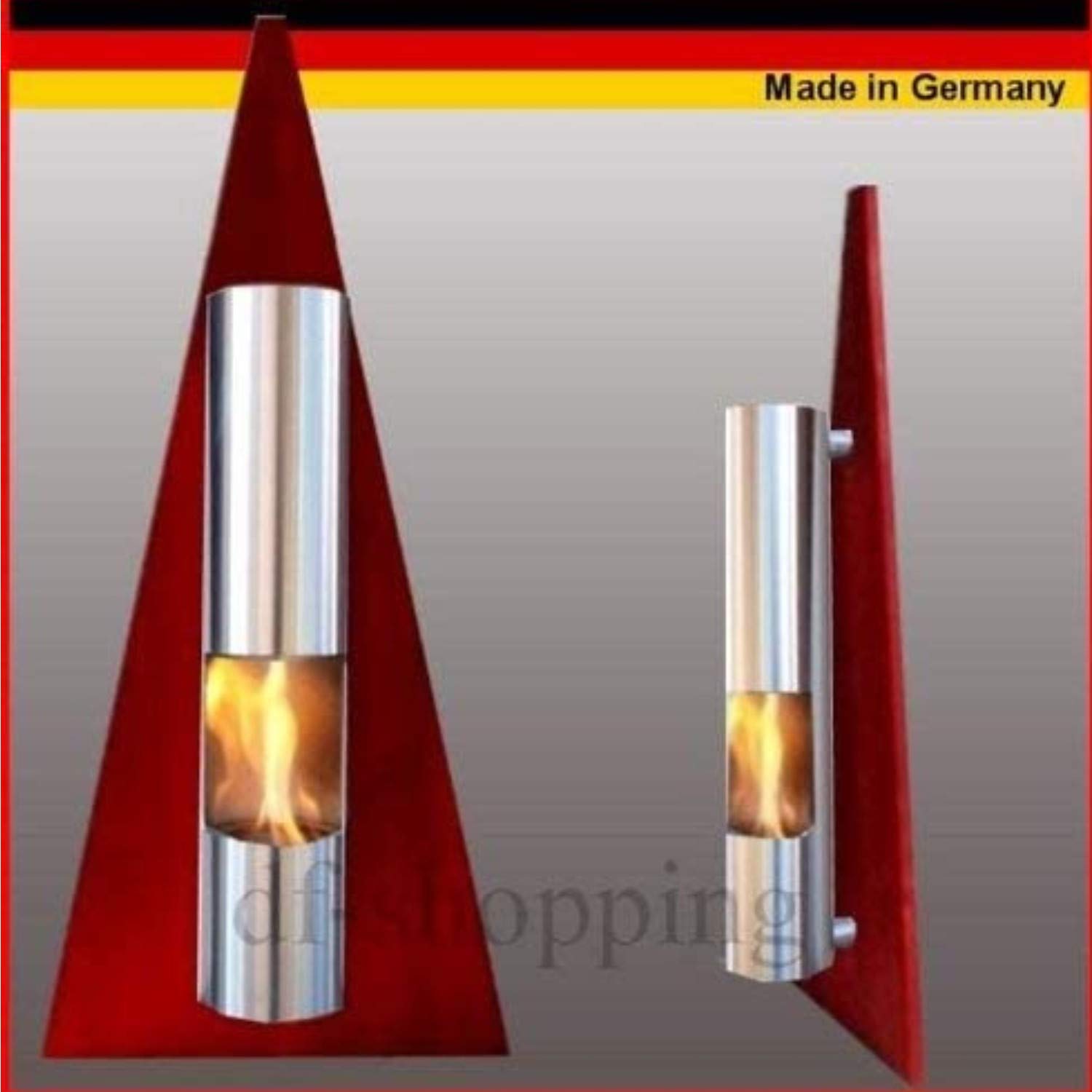 Pyramid Red Gel Ethanol Fireplace - Modern Tabletop Bio Ethanol Burner for Indoor/Outdoor Decoration, Patio, Garden, and Living Room Ambiance