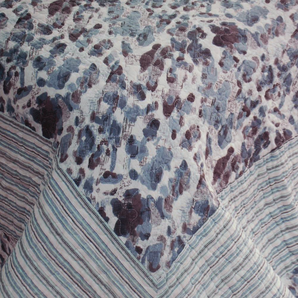 Blue Impression 3-Piece Cotton Vermicelli-Quilted Printed Bedding Set - Full/Queen Size Comforter Cover with Pillow Shams - Soft & Breathable for All Seasons - Perfect for Master Bedroom, Guest Room & Cozy Home Decor