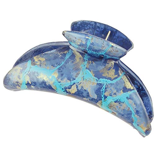 Camila Paris CP2712 French Hair Claw Clip for Women & Girls - Strong Hold No Slip Grip Hair Clips for Thick & Voluminous Hair - Fashion Hair Accessories Made in France (Blue) - Perfect for Work, Parties & Everyday Styling