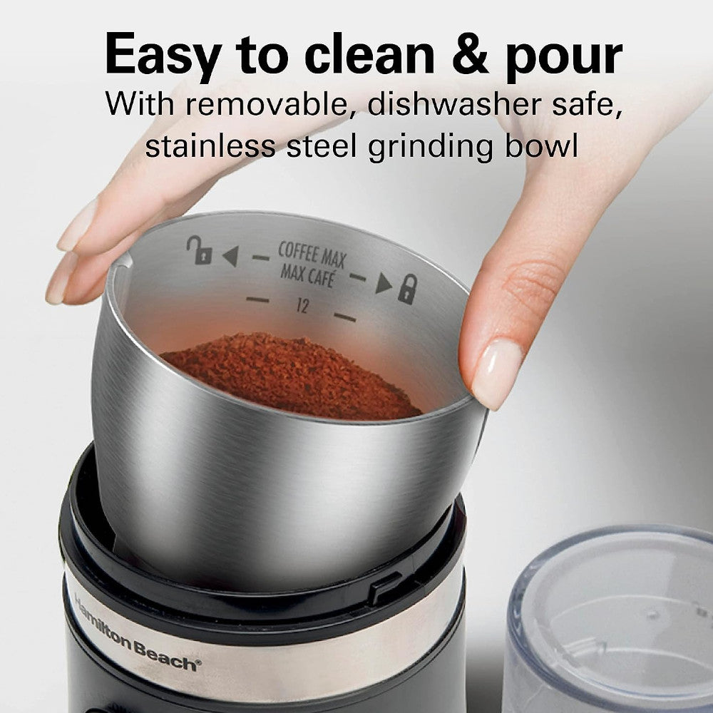 Hamilton Beach 80396RC Custom Grind Coffee Grinder - Electric Burr Grinder for Fresh Ground Coffee Beans, Perfect for Home & Office Use