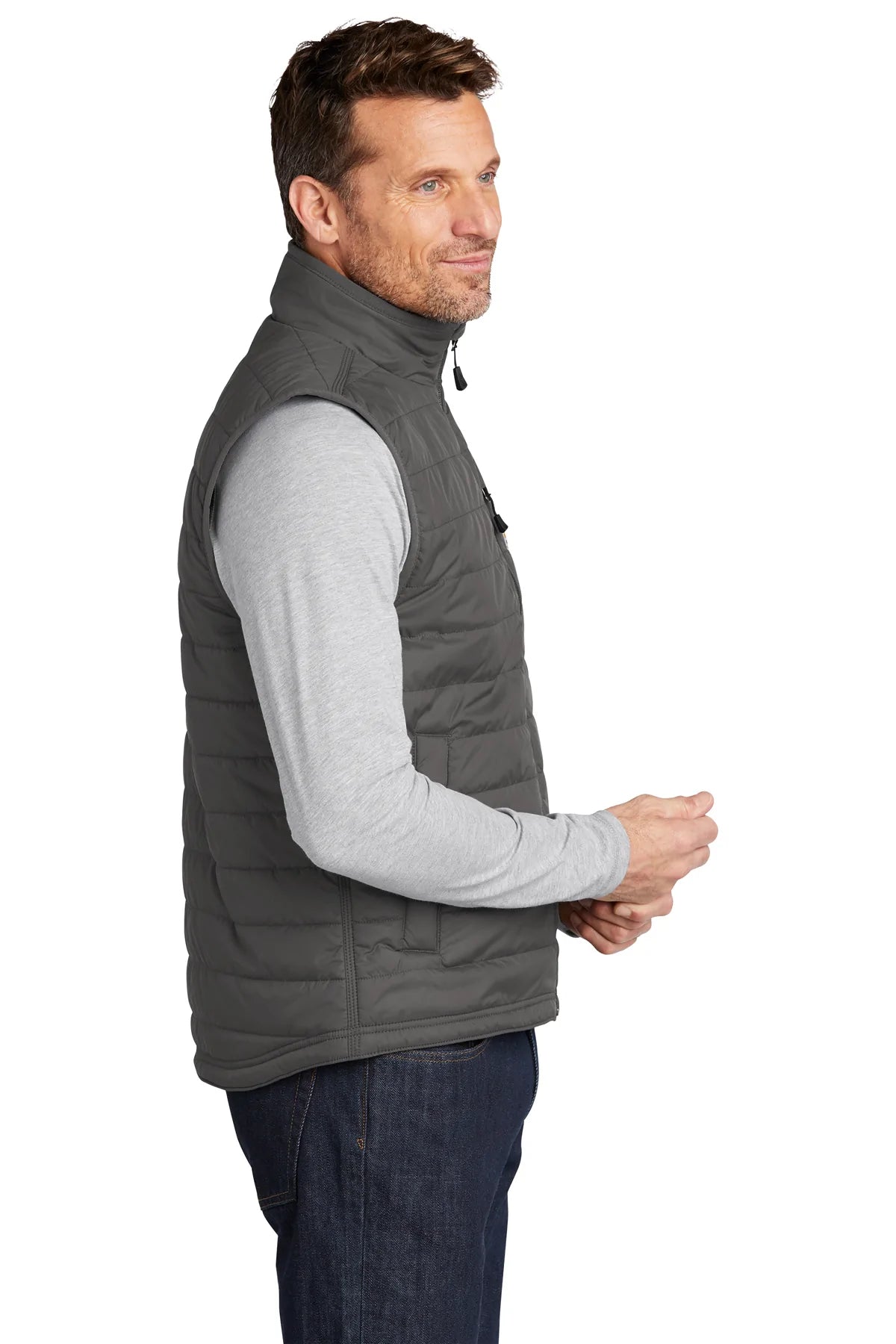 Carhartt Gilliam Vest for Men - Shadow Grey Work Vest with Durable Fabric - Perfect for Outdoor Work, Hunting & Casual Wear