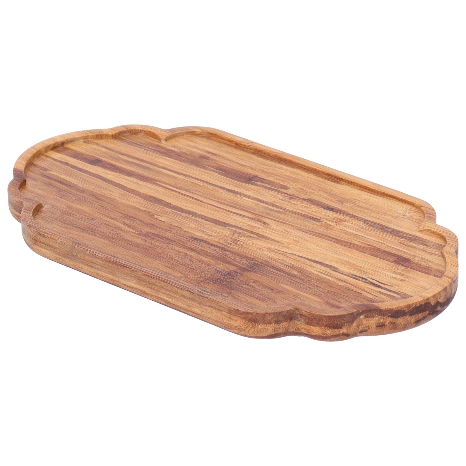 Vintage Bamboo Serving Tray - Wooden Tea Tray for Breakfast, Coffee & Snacks (30x17x1.8cm) - Decorative Platter for Fruits, Candy & Food - Perfect for Dining Table, Kitchen Counter & Coffee Table Decor