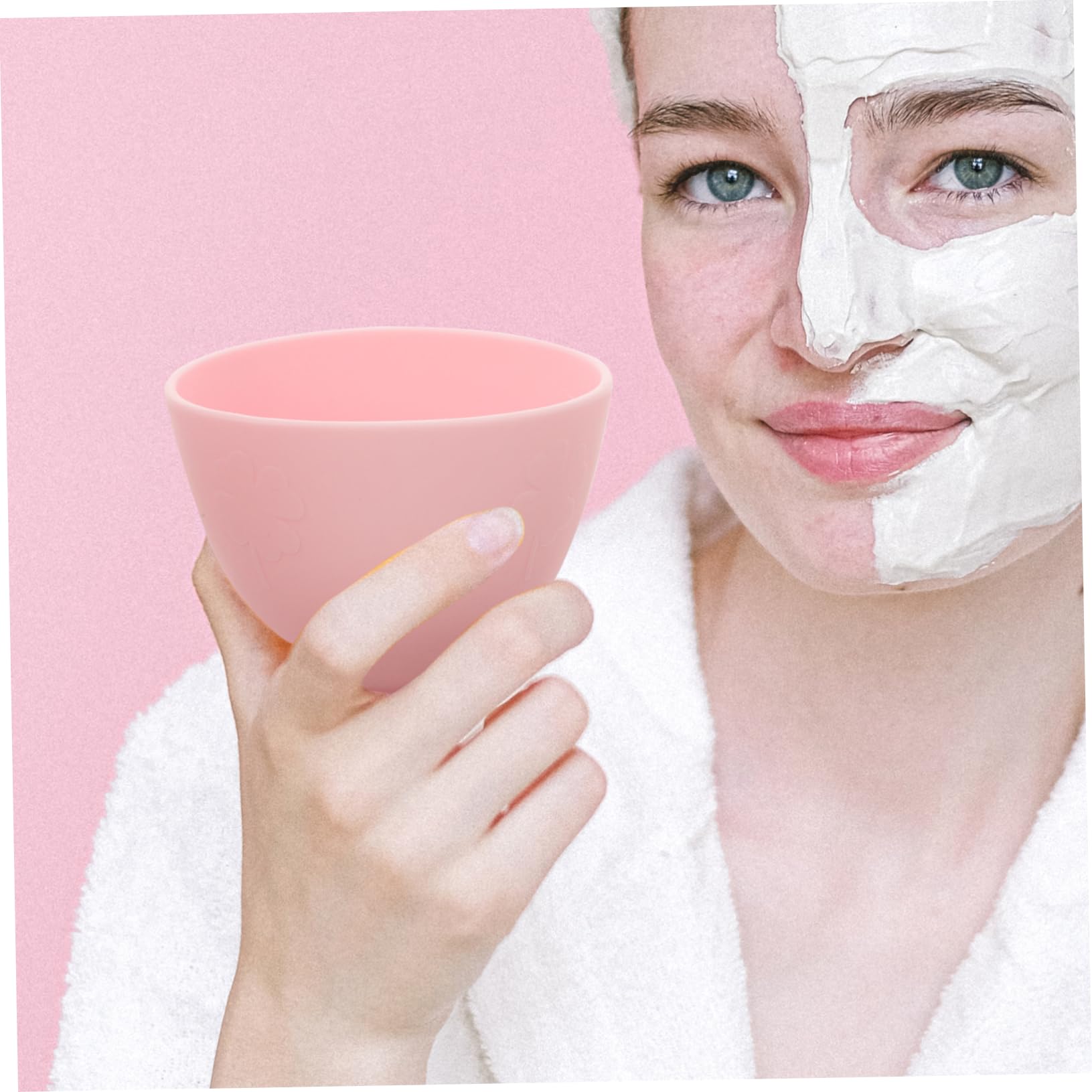 1 Set Pink Plastic Beauty Mask Bowl & Mixing Kit for DIY Facials - Includes Jelly Mask Bowl, Dip Cups, Mixing Brush & Patches - Perfect for Salon & At-Home Skincare Treatments