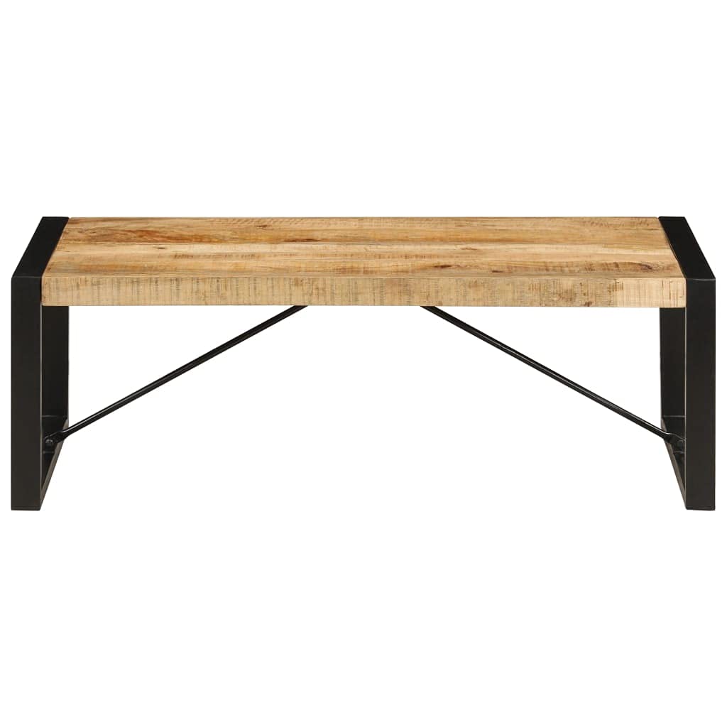 vidaXL Industrial Coffee Table - Solid Mango Wood with Sturdy Steel Legs - Durable & Easy Assembly Living Room Side Table | Perfect for Modern Home Decor, Lounge Furniture & Coffee Shop Style