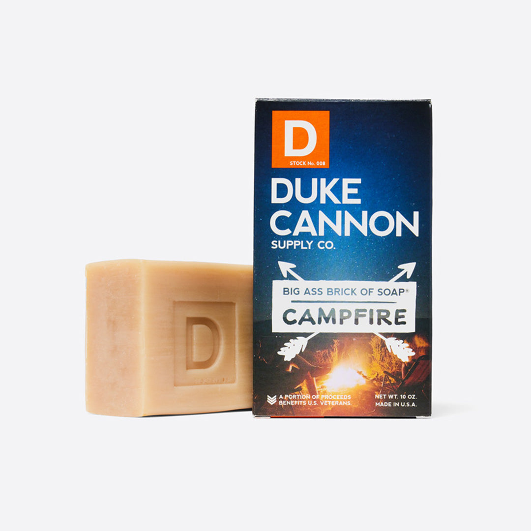 Duke Cannon Campfire Scented Big Brick of Soap - Long-Lasting Bar Soap for Men, Outdoor Enthusiasts & Camping Trips