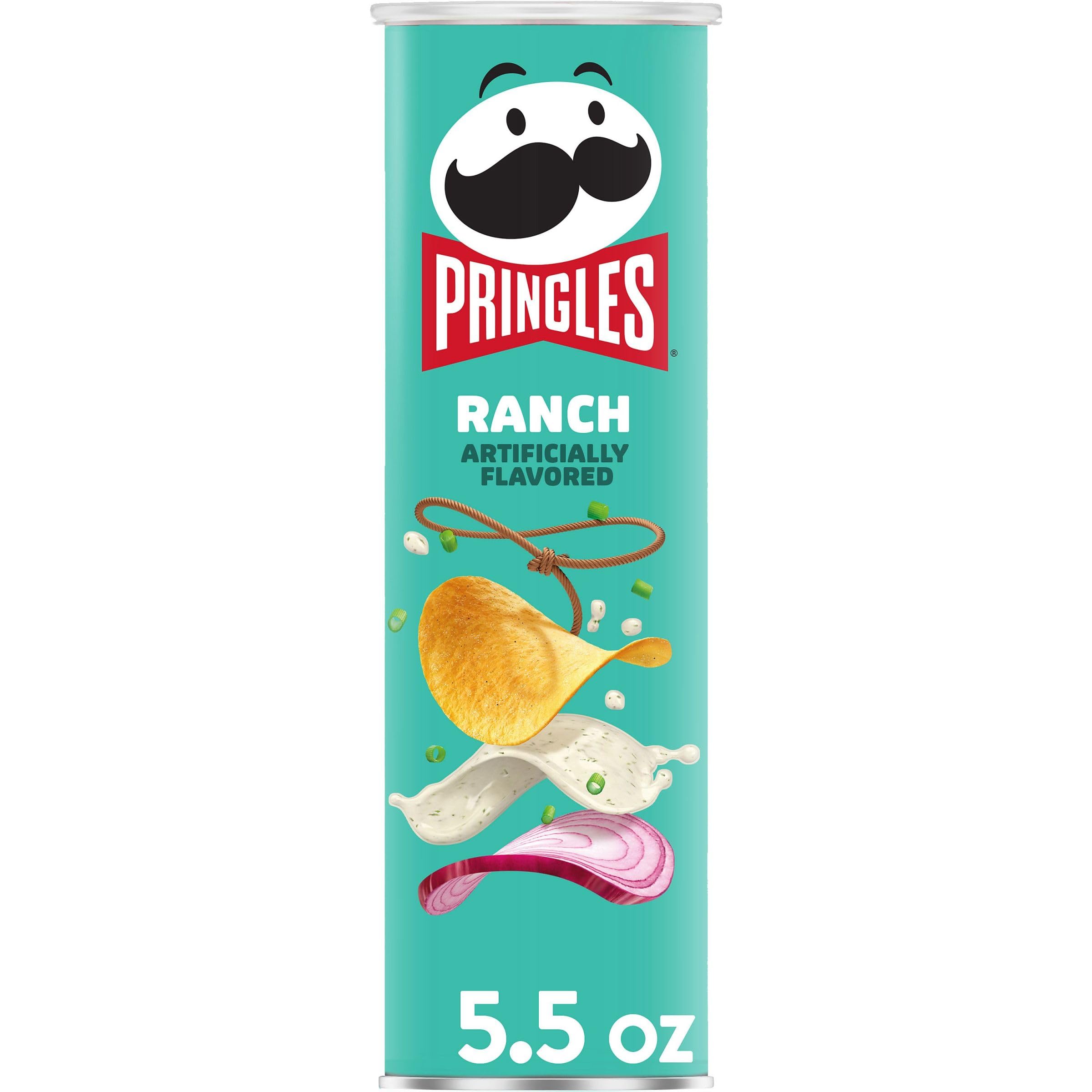 Pringles Ranch Flavored Potato Crisps - 5.5oz Can (Pack of 1) | Crunchy Snack Chips for Lunch Boxes, Office Snacks & On-The-Go | Perfect for Road Trips, Picnics & Movie Nights